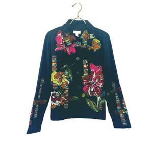 Sara Studio Art Deco Funky Boho Ladie's Embroidered SMALL Jacket Patchwork